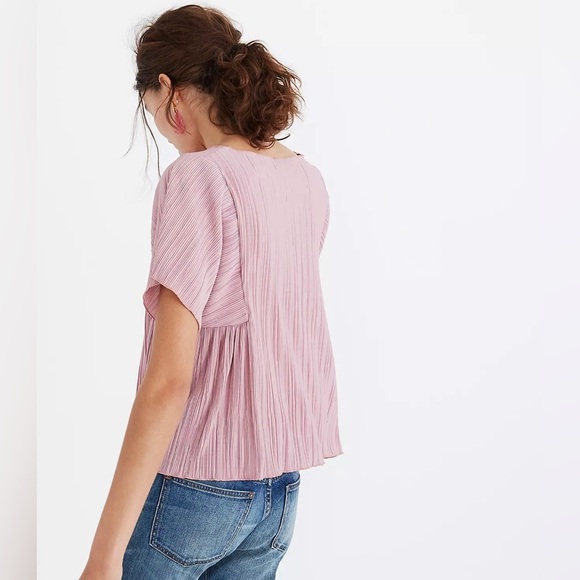 Madewell Texture & Thread Micropleat Top In Mauve - Picture 2 of 7